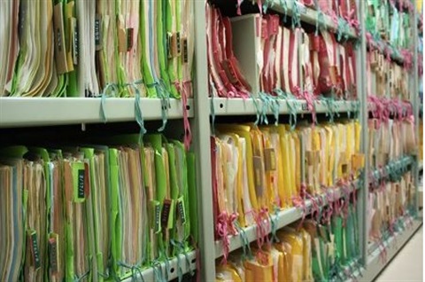 Council Archives row of shelves