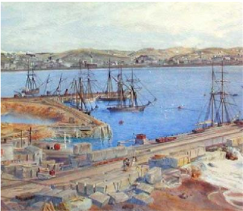 Untitled (Oamaru Harbour 1880) Gifford, Edward Augustus (b.1819, d.1894)